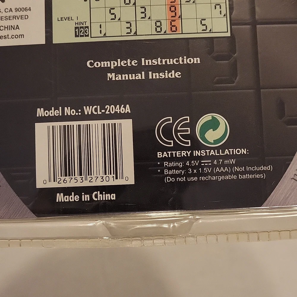 NWT Sodoku model wcl-2046a handheld electronic game